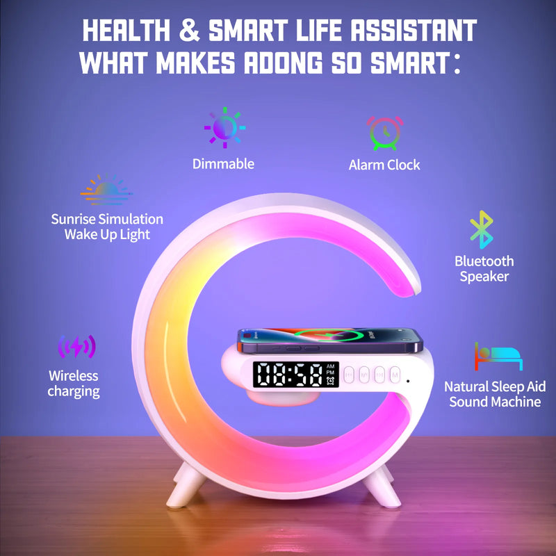 Juhtmevaba laadija koos öölambi ja Bluetooth kõlariga SmartLife™
